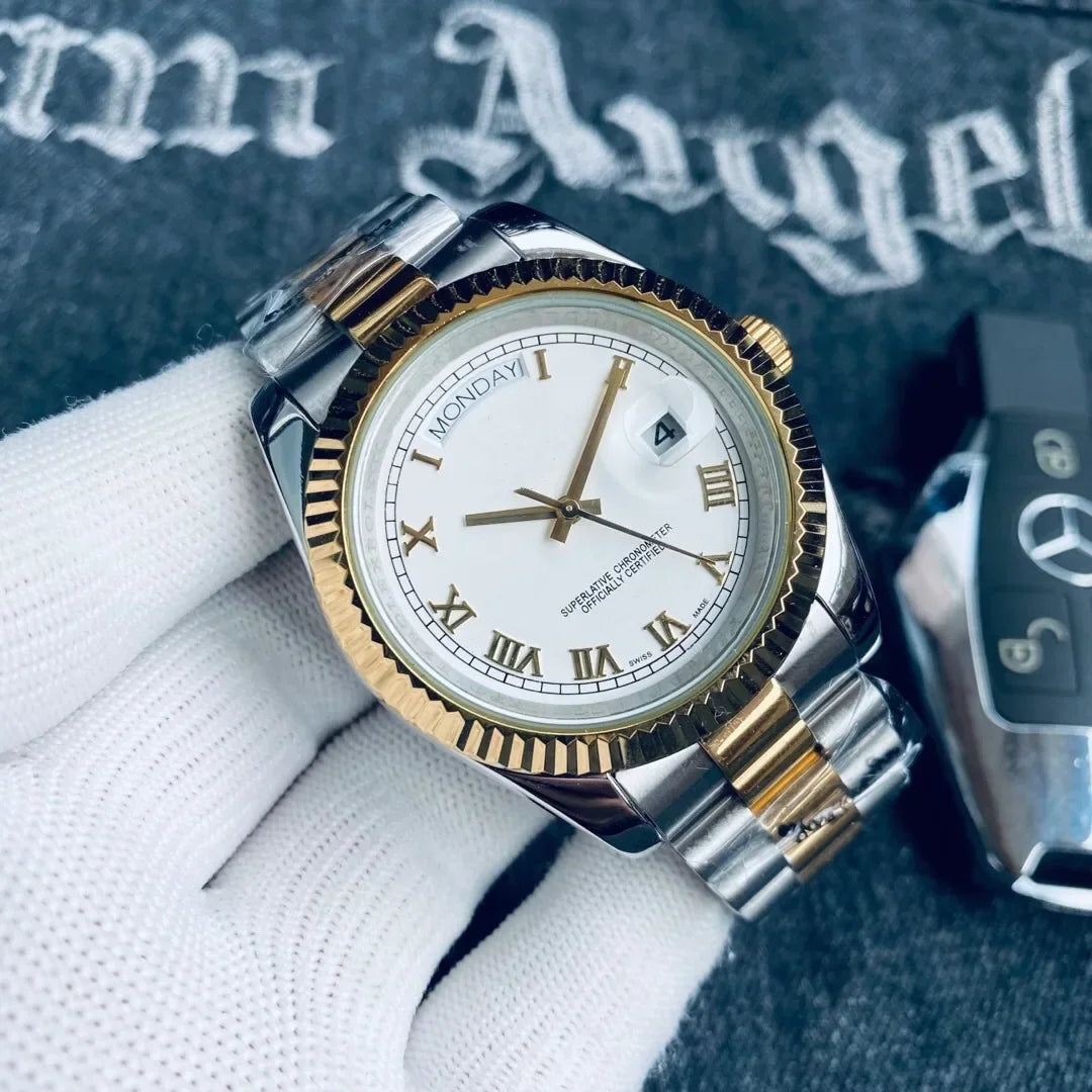 Mens Quartz Watch With Sapphire Glass Date Display