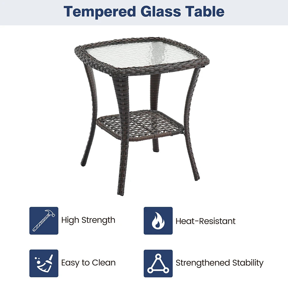 HiMISS 3-Piece Wicker Patio Set With Cushions
