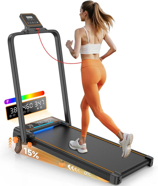Treadmill Walking Pad With Incline 3.5HP Foldable LED Display