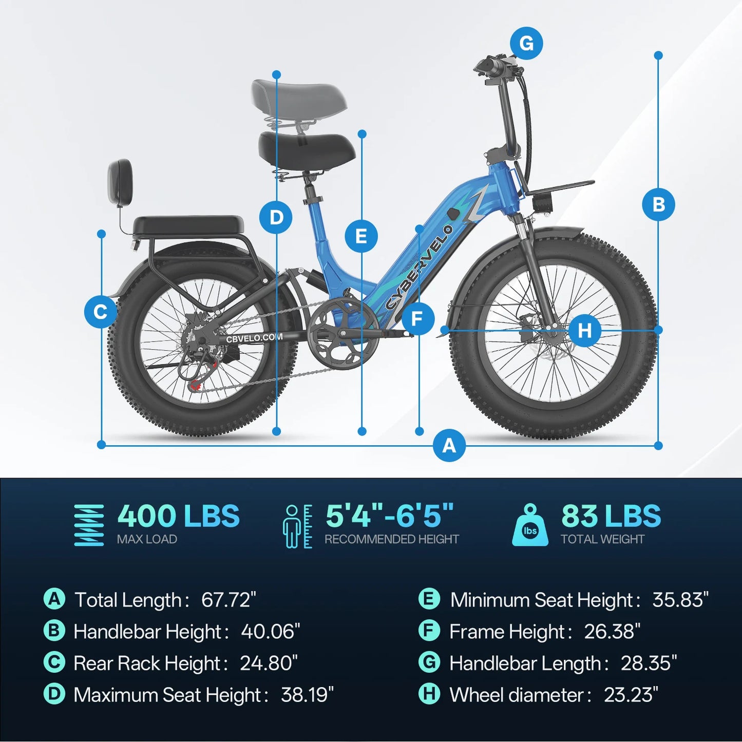 Cybervelo Long Range Electric Commuter Bicycle Featuring Seven Speeds