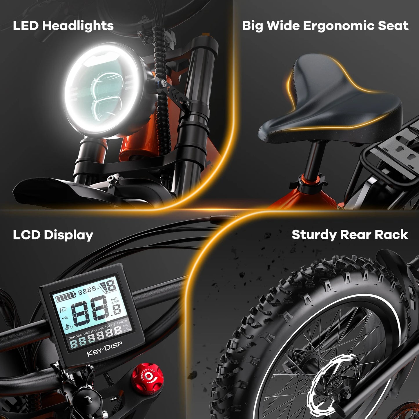 CYBERVELO EK6 Fat Tire 2000W Peak Motor Foldable Electric Bike