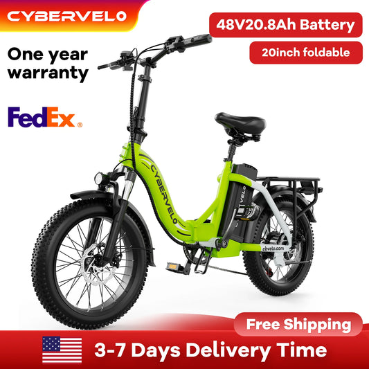 CYBERVELO Mars700 1000W Foldable 48V 20.8Ah Fat Tire Electric Bike