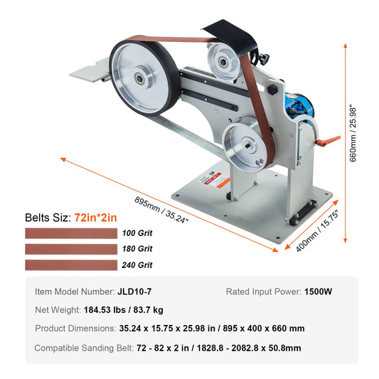 SucceBuy Belt Grinder Sander With Variable Speed VFD 1500W Knife Sharpener