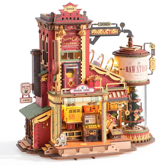 Robotime Rokr Dream Gift Factory 3D Wooden Puzzle With Light