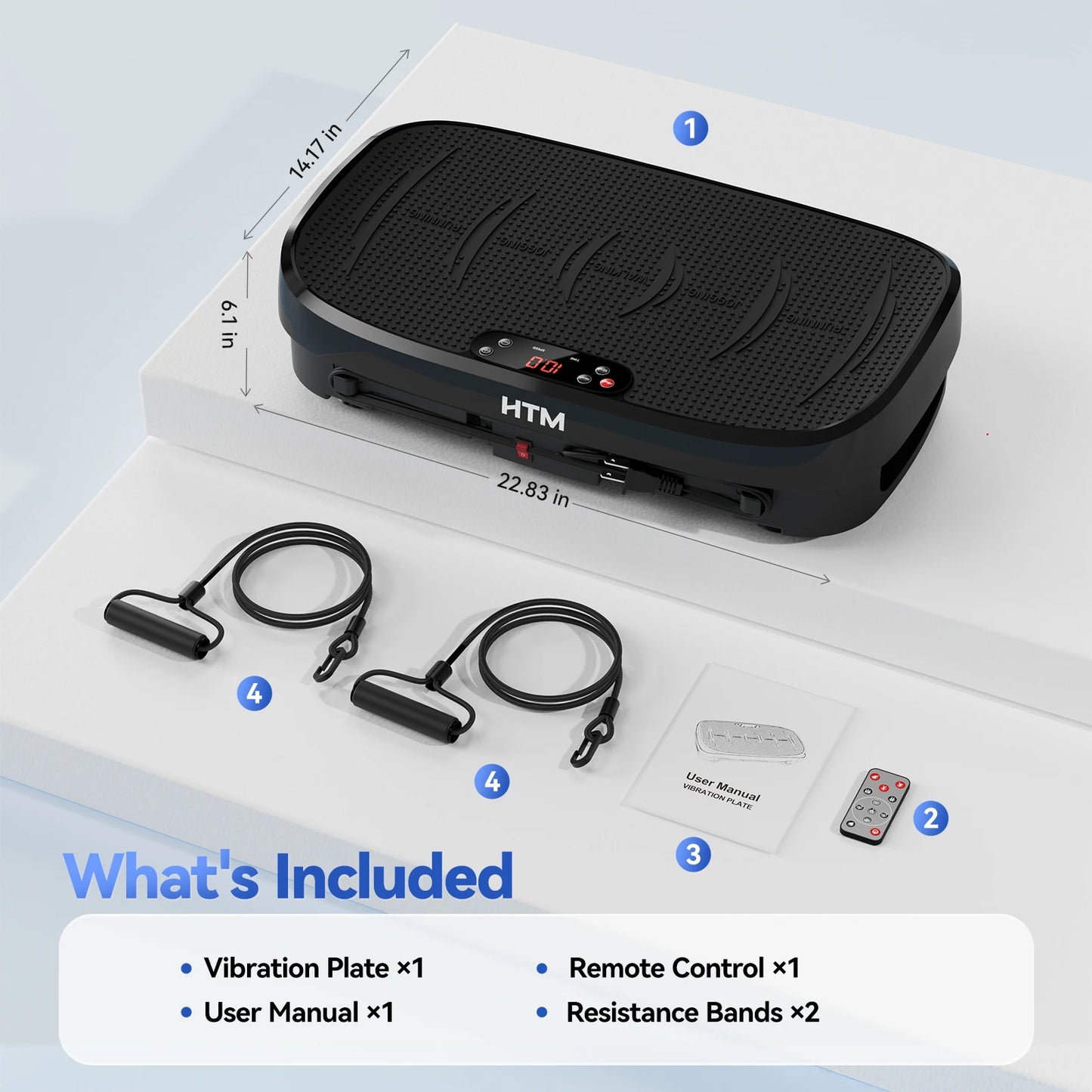 HTM Vibration Plate Fitness Machine With 330 Pound Capacity And 120 Levels