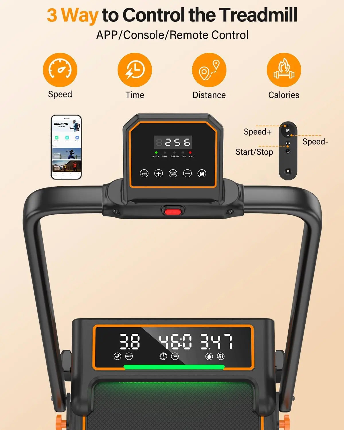 Treadmill Walking Pad With Incline 3.5HP Foldable LED Display