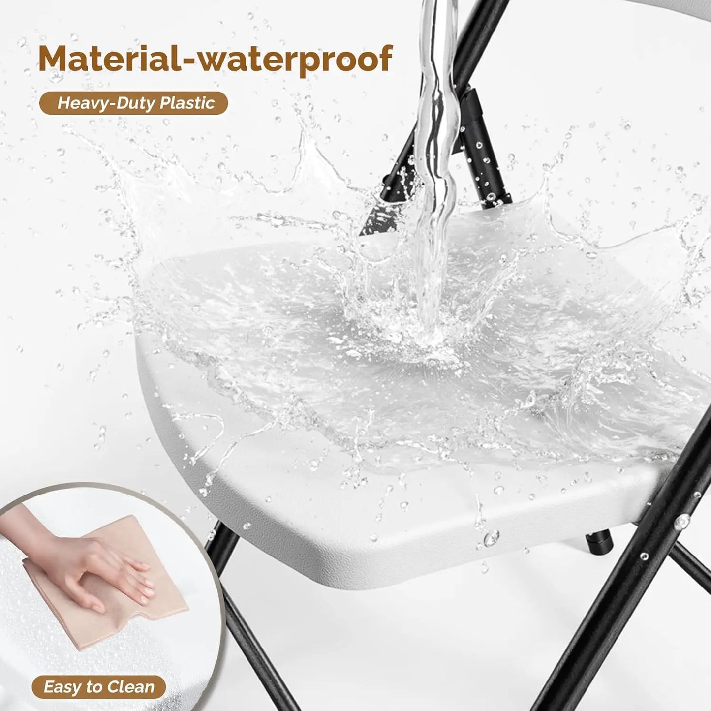Plastic Folding Chairs With Steel Frame For Indoor Outdoor Use