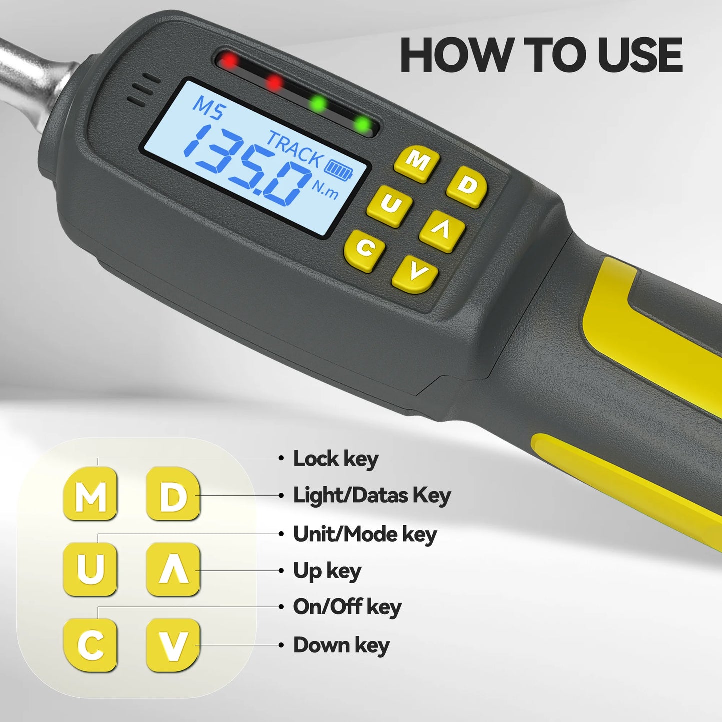 WAXTRON Digital Torque Wrench With Two Percent Accuracy For Automotive