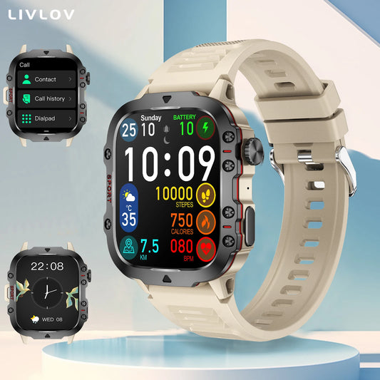 LIVLOVE AI Voice Assistant Smart Watch with Bluetooth Calls