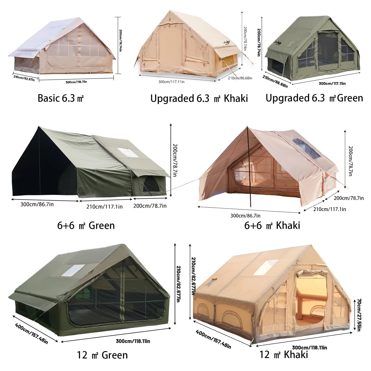 Inflatable Camping Tent With Skylight And Quick Air Flow