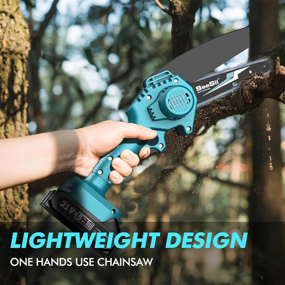 Seesii Cordless Mini Chainsaw Electric Power Chain Saw For Trees