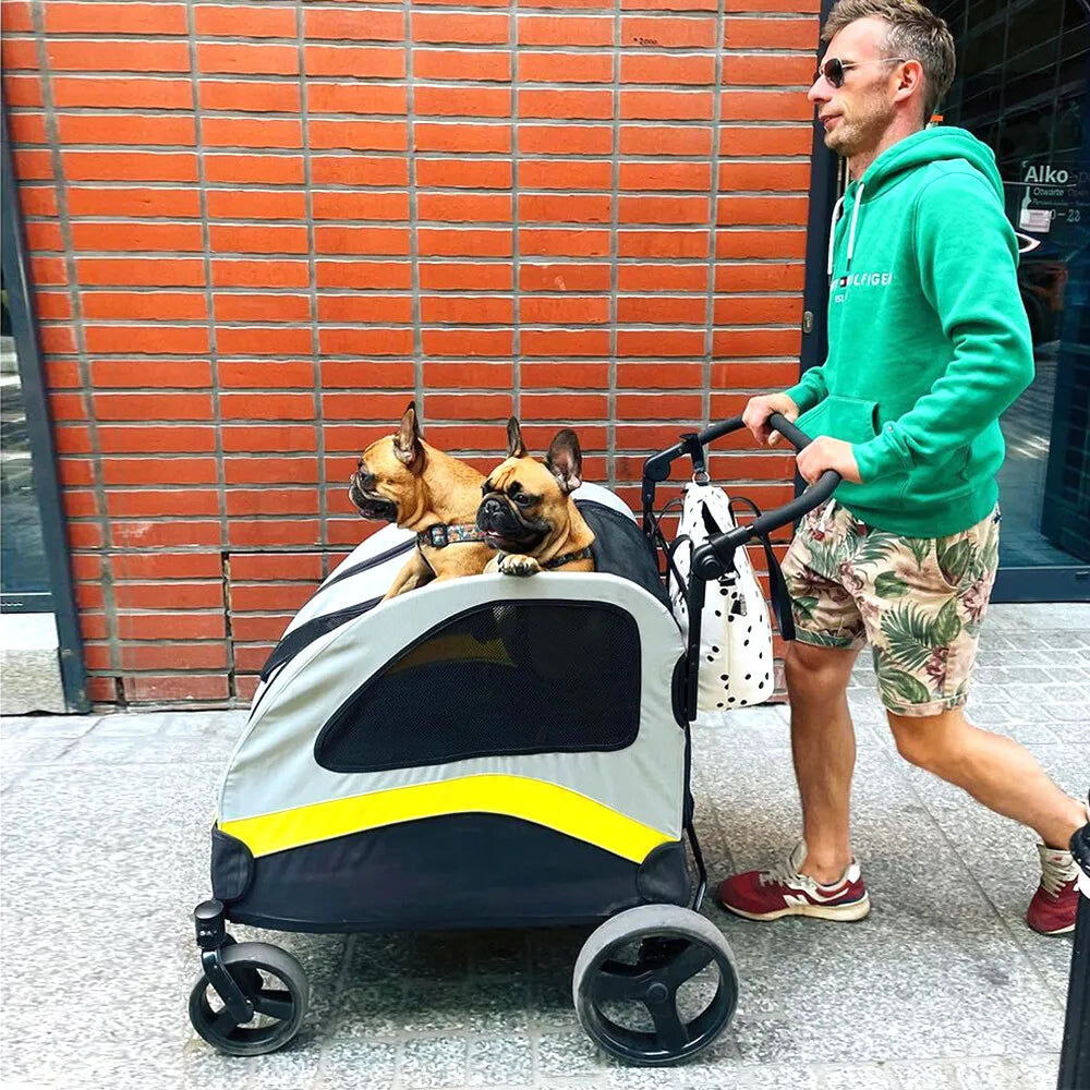 Premium Foldable Dog Stroller Four Wheel Pet Jogger