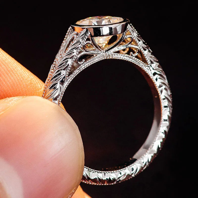925 Sterling Silver Princess Snowflake Ring Micro Inlaid Lab Diamond