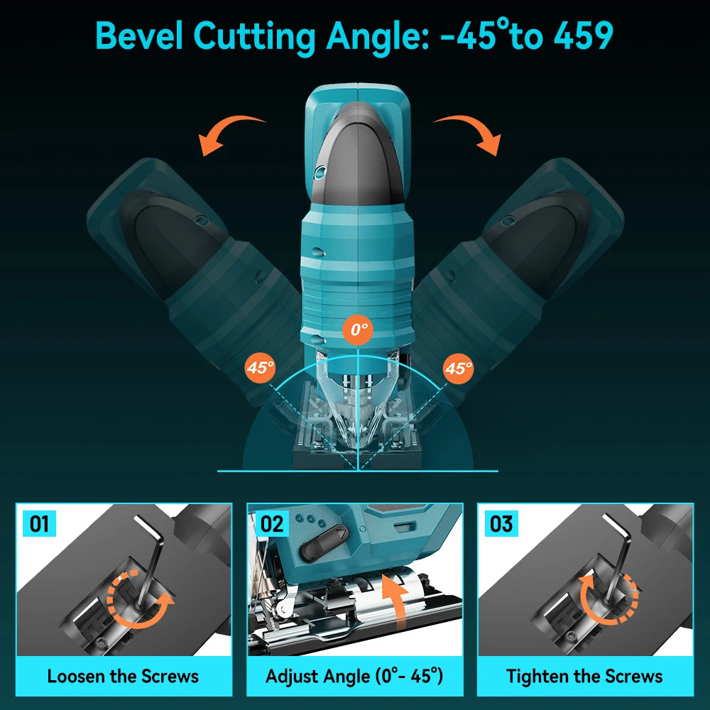 YEARTOP 7-Speed Brushless Cordless Jigsaw For Wood Cutting Makita 18V