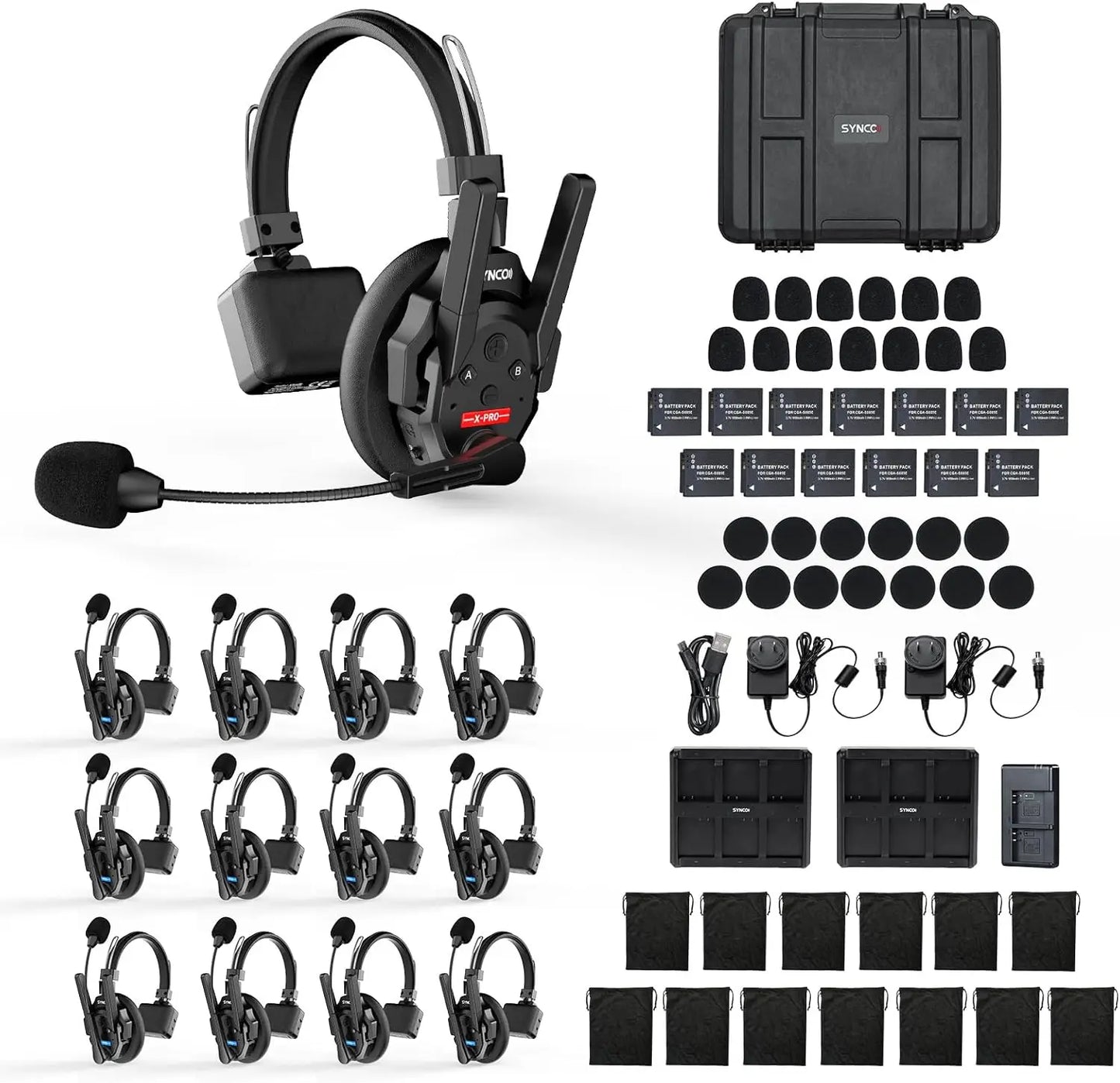 SYNCO XTALK XPRO5 Wireless Intercom Headset With 24 Hour Battery