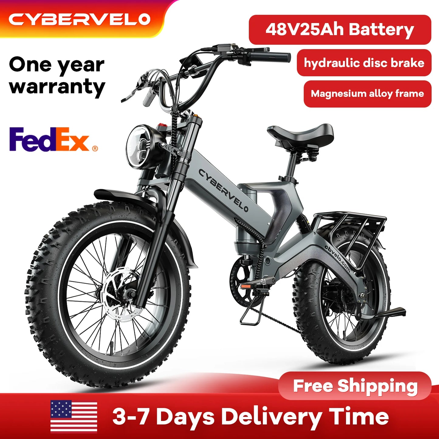CYBERVELO EK6 Folding Electric Bike With 48V 25Ah Battery