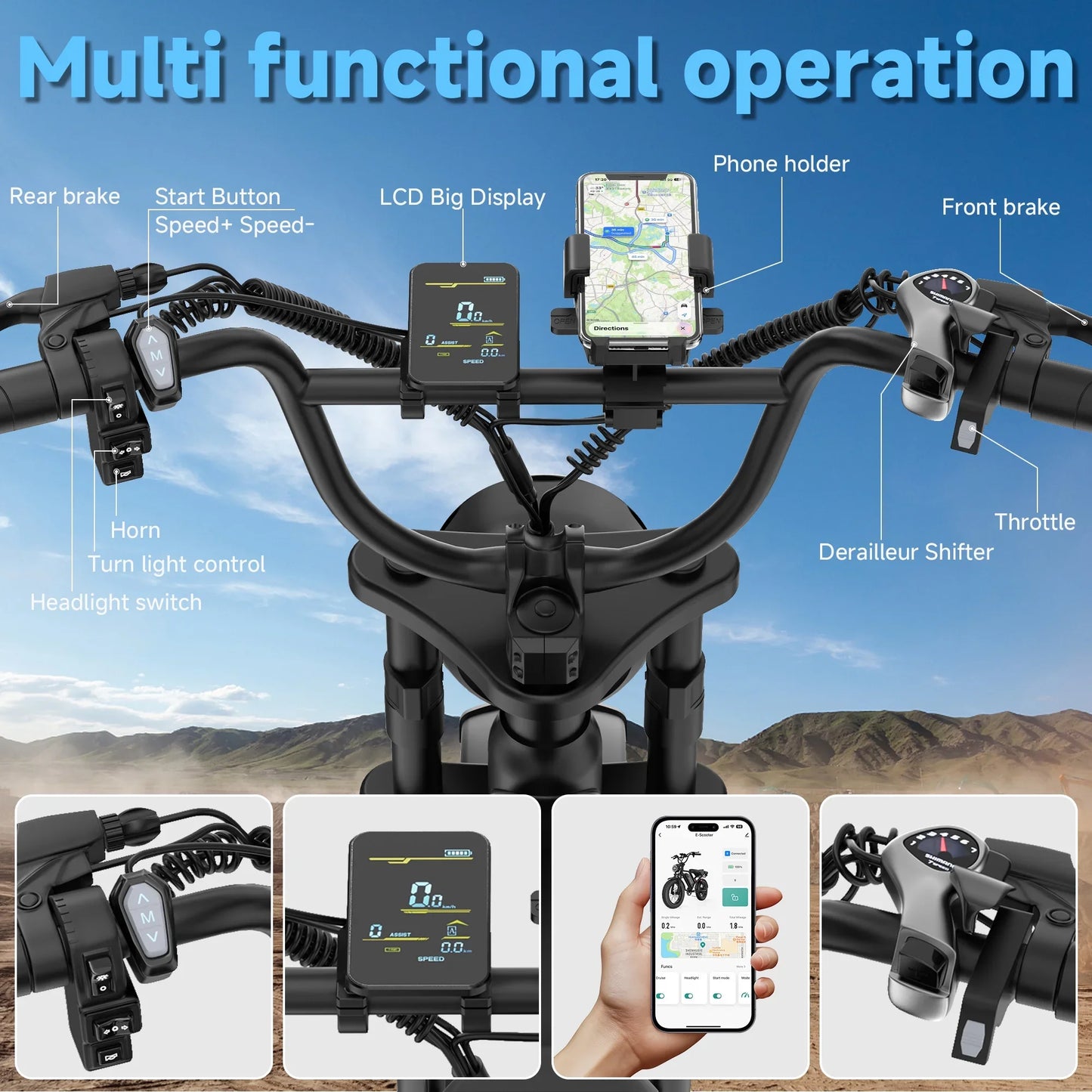 AOVOPRO AP20 Electric Fat Tire Bike 1500W All Terrain