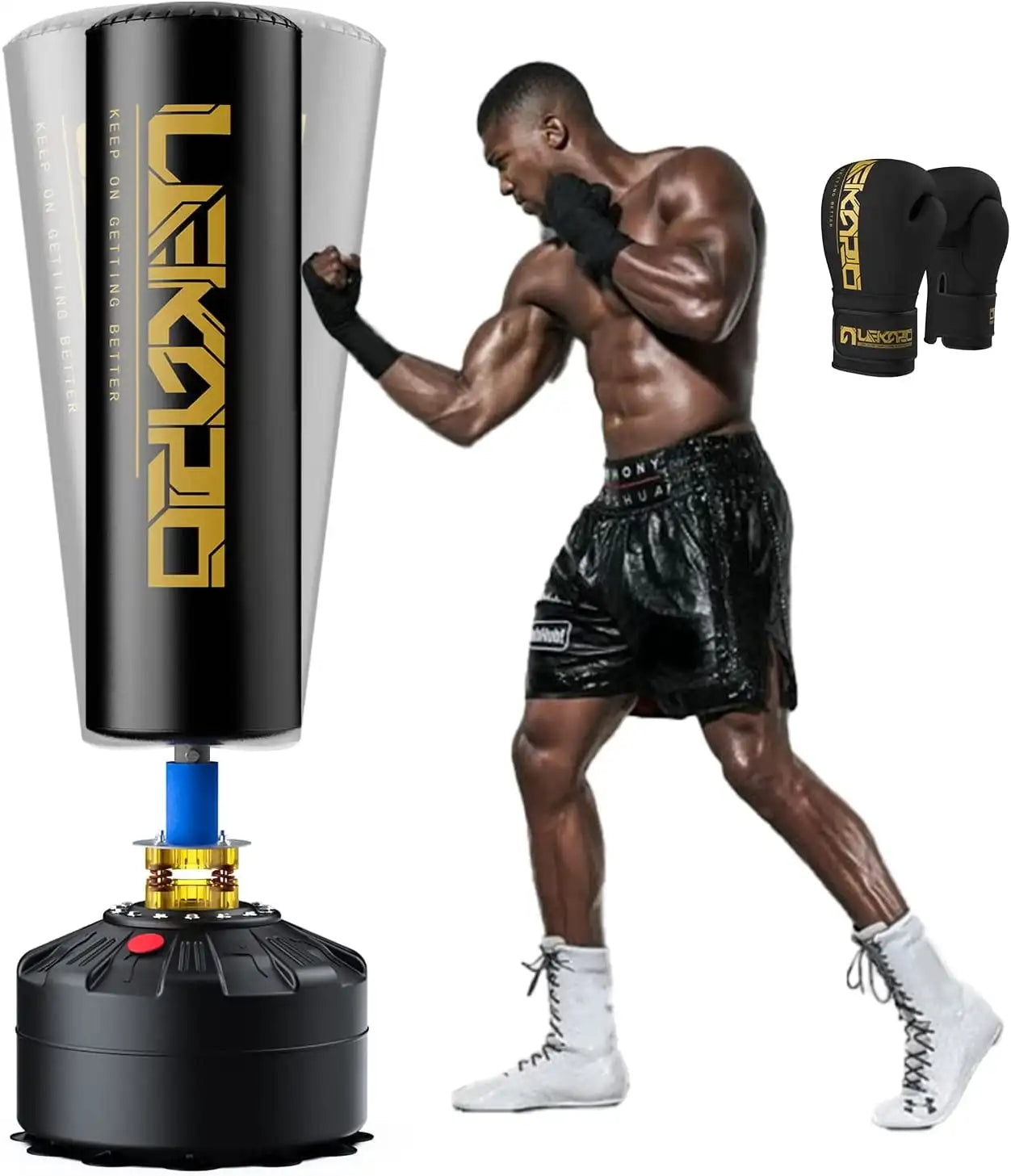 LEKARO Standing Boxing Post With Gloves For Home Training