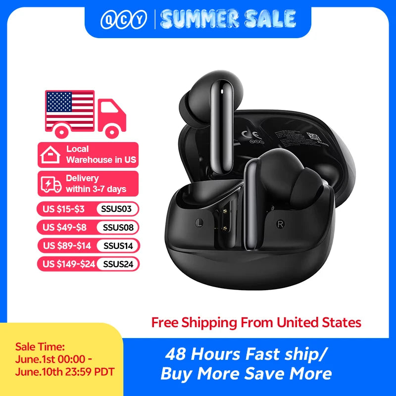 QCY Melobuds N50 ANC Wireless Earphones With Multipoint Bluetooth 5.4