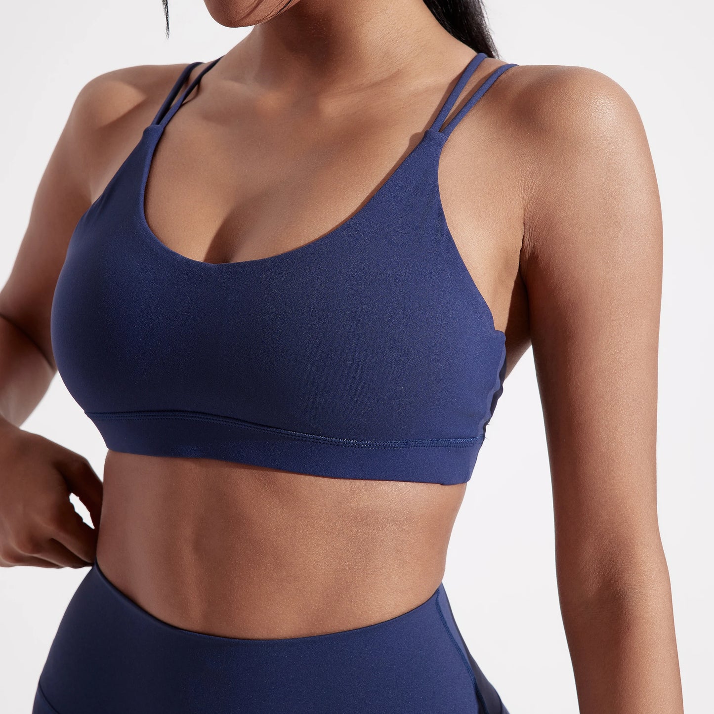 Cross Fitness Sports Bra For Women With Chest Pad Nylon Spandex Gym Yoga