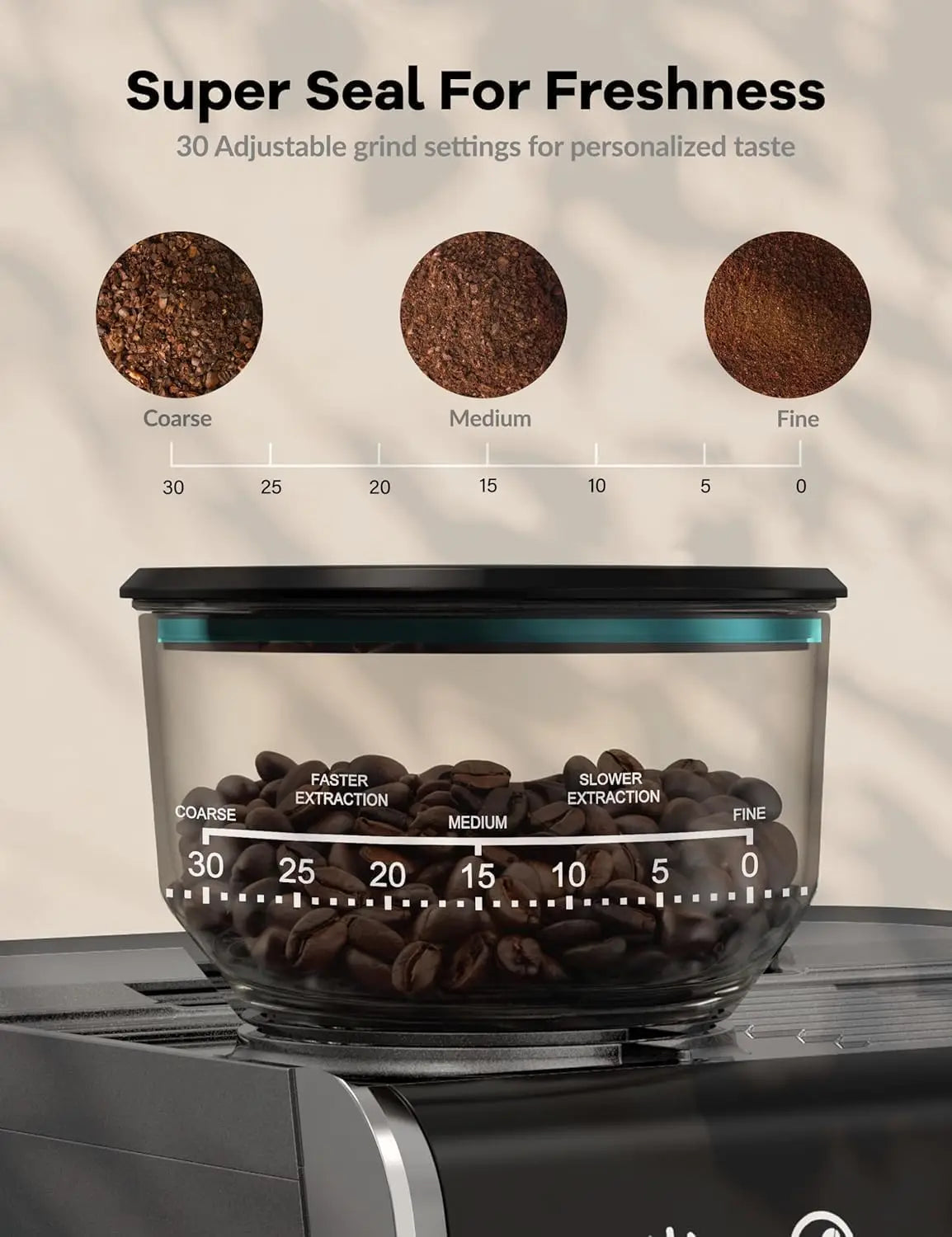 Acekool 20 Bar Espresso Machine With Built In Grinder