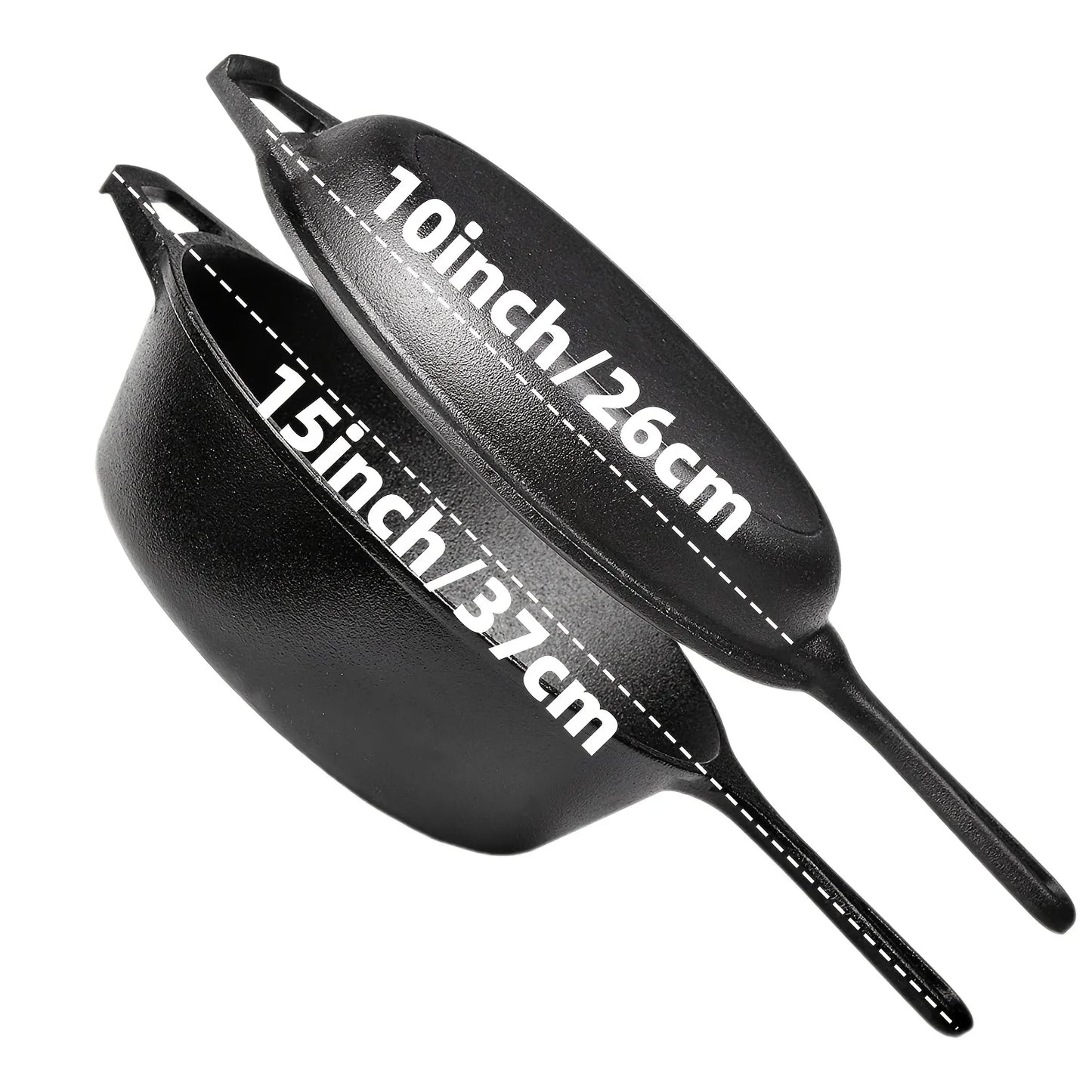 AEDG Three Piece Cast Iron Skillet Set Preseasoned for Oven