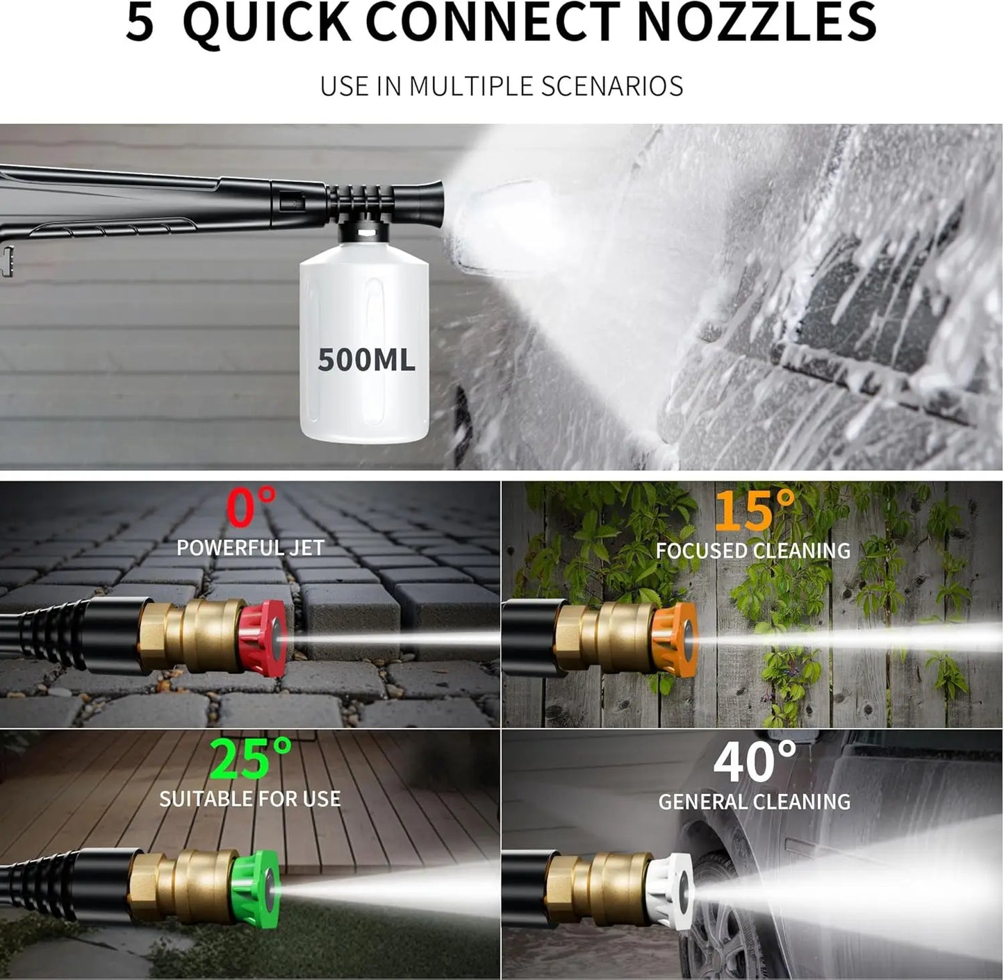 FF FOTING 4800 PSI Pressure Washer With Foam Cannon Nozzles