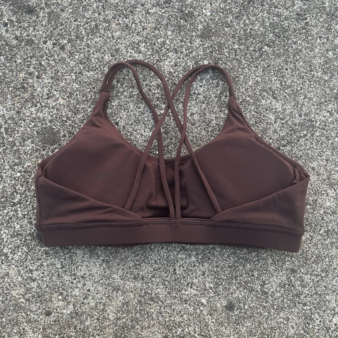 Cross Fitness Sports Bra For Women With Chest Pad Nylon Spandex Gym Yoga