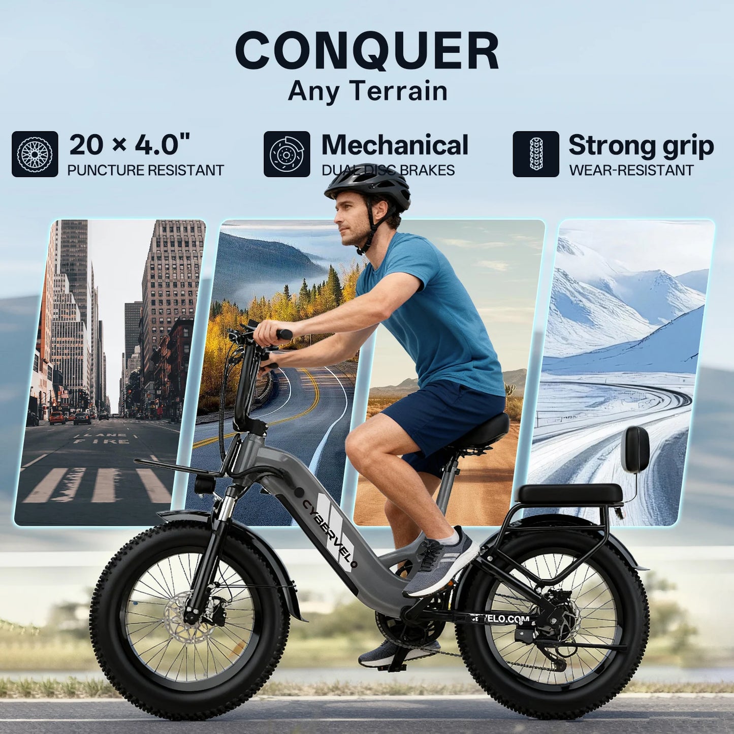 Cybervelo Long Range Electric Commuter Bicycle Featuring Seven Speeds