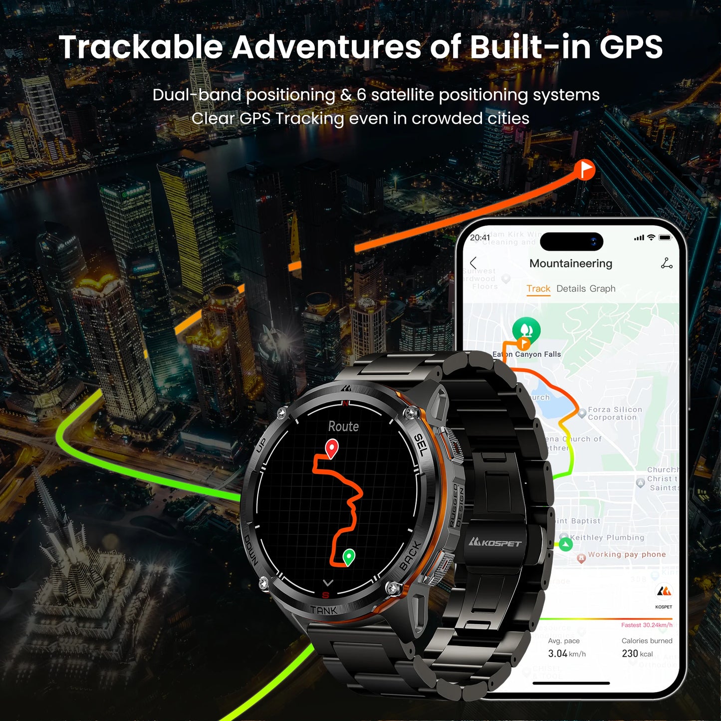 KOSPET Tank T3 Ultra 2 GPS Smartwatch with Barometer