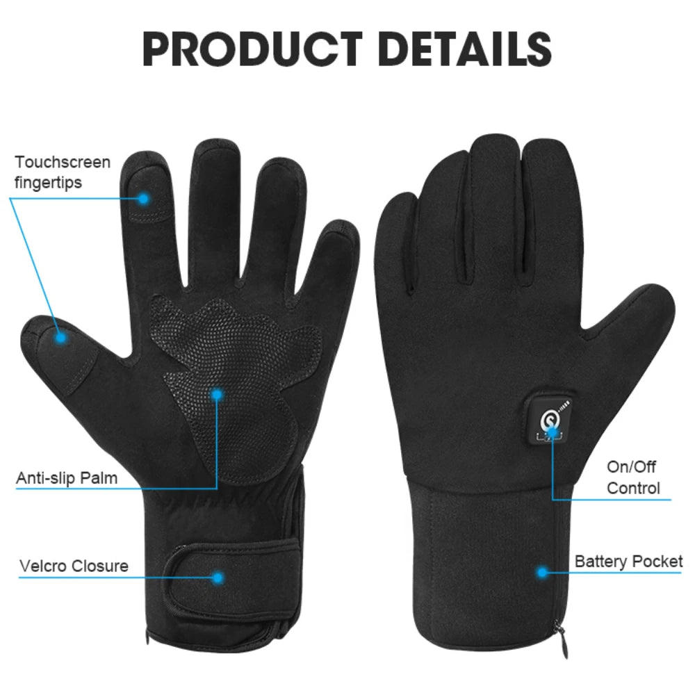 Savior Heat Heated Winter Gloves Unisex Waterproof Touchscreen Battery Powered
