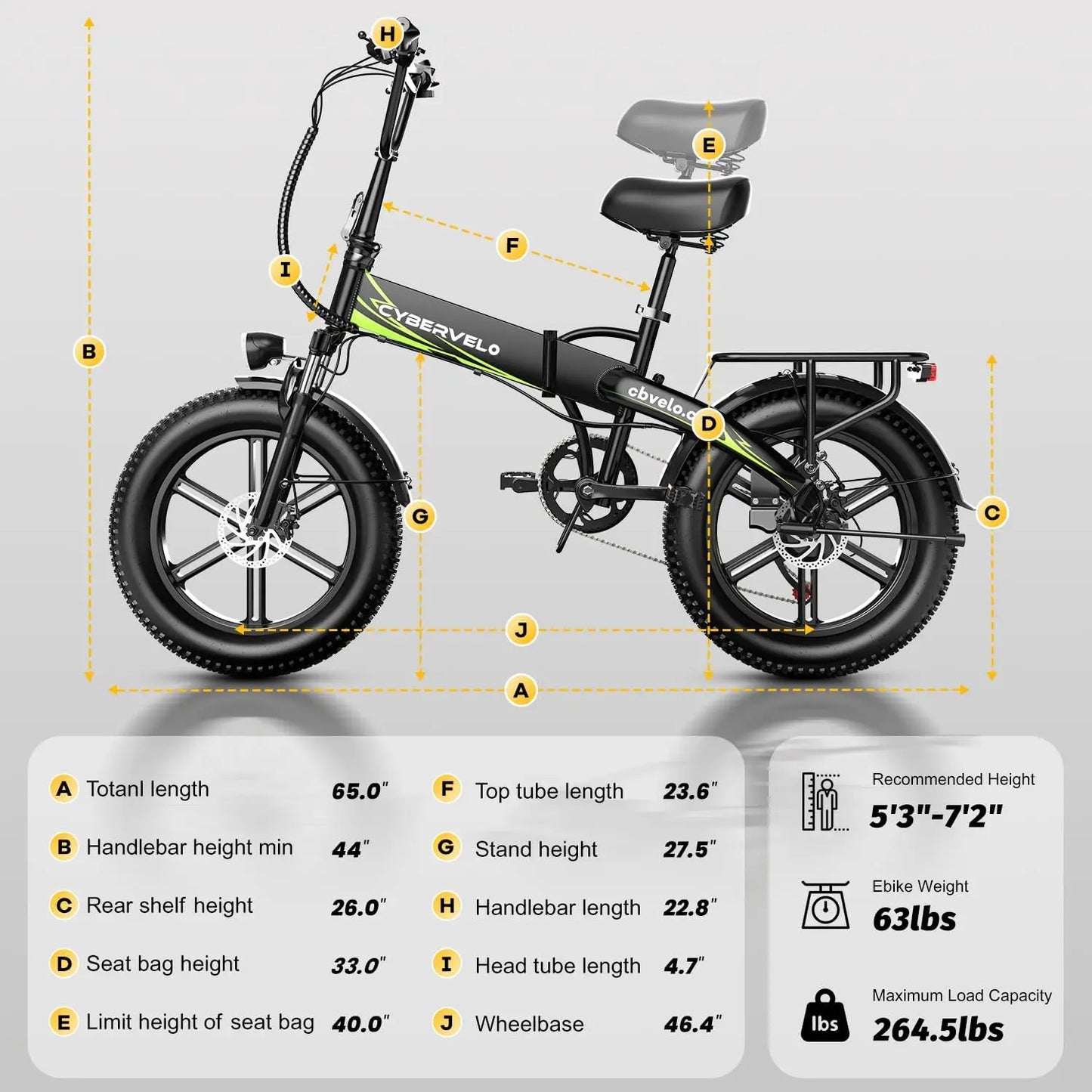 TalusCondor Folding Electric Bike EK5 1000W Removable Battery