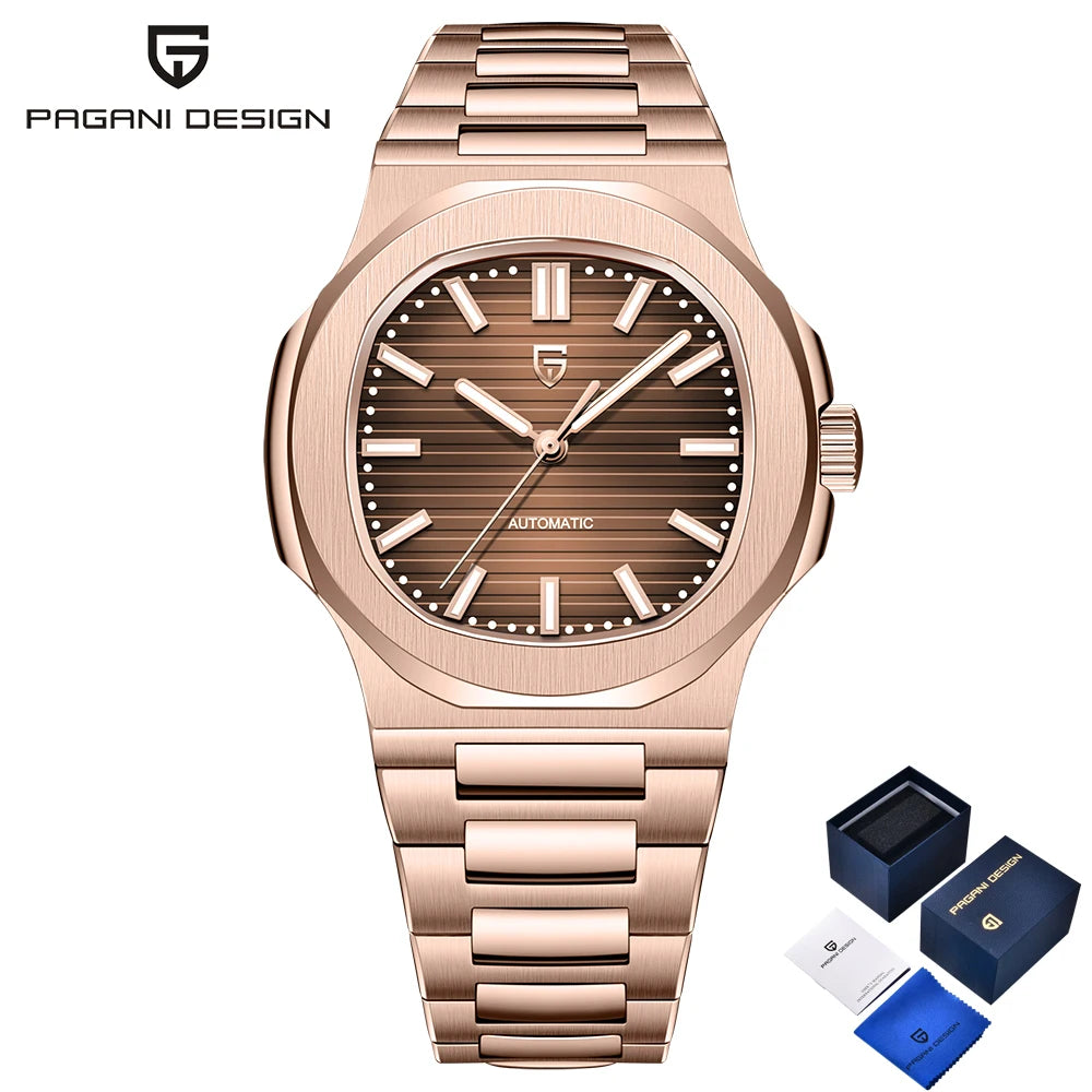 PAGANI DESIGN Automatic Mens Watch Stainless Steel Sapphire Waterproof