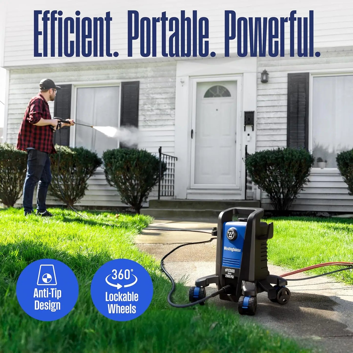 EPX3500 Electric Pressure Washer 2500 PSI 1.76 GPM Anti Tipping Pro Wand