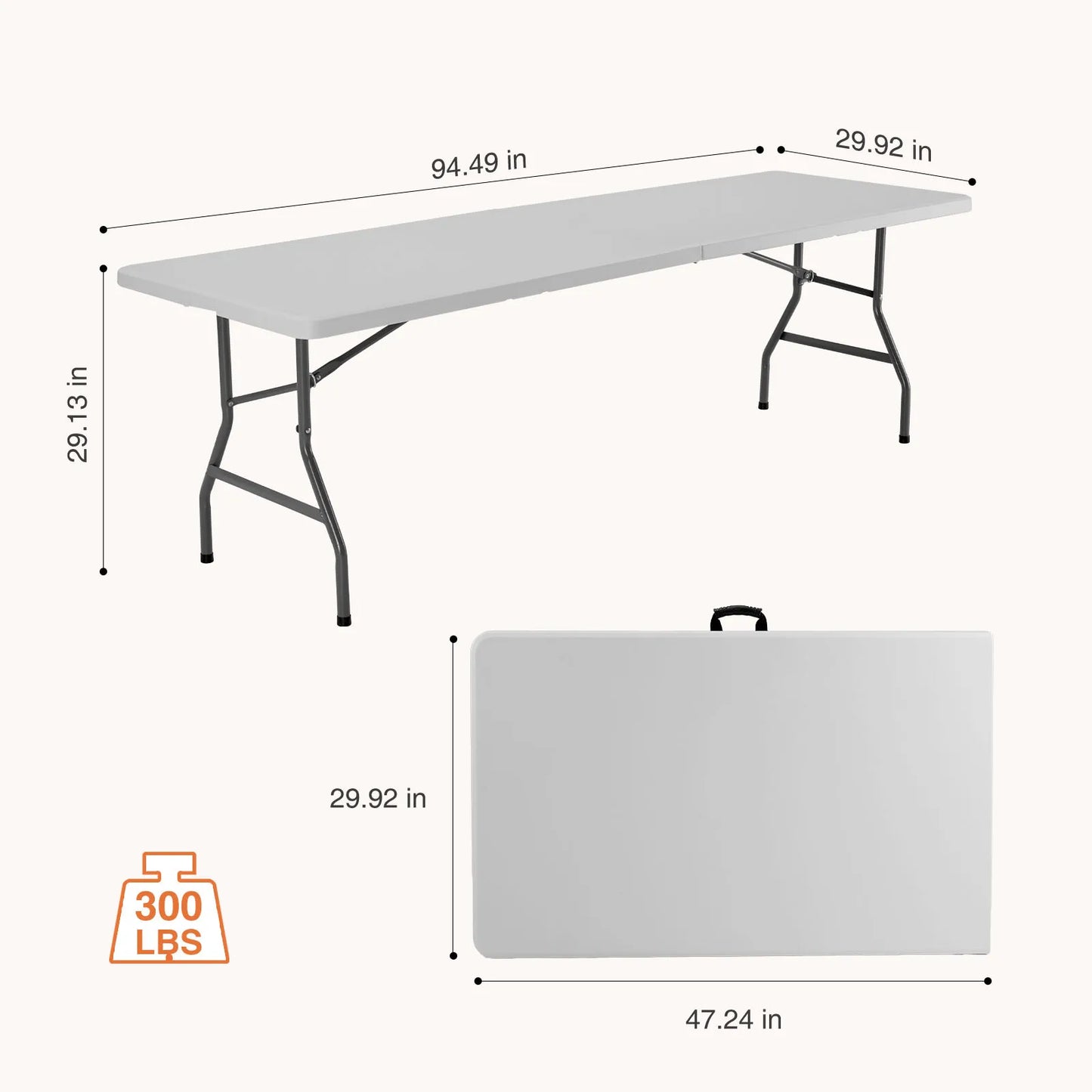 JHK Heavy Duty Portable Folding Outdoor Table With Carrying Handle