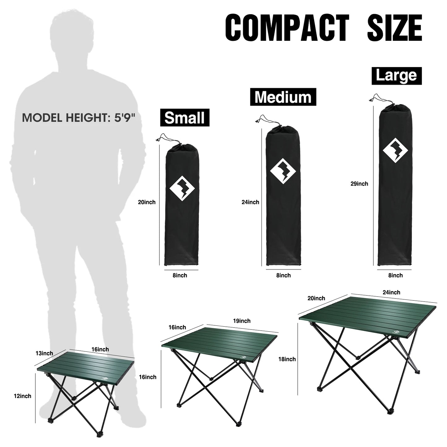VILLEY Ultralight Aluminum Folding Outdoor Camping Table
