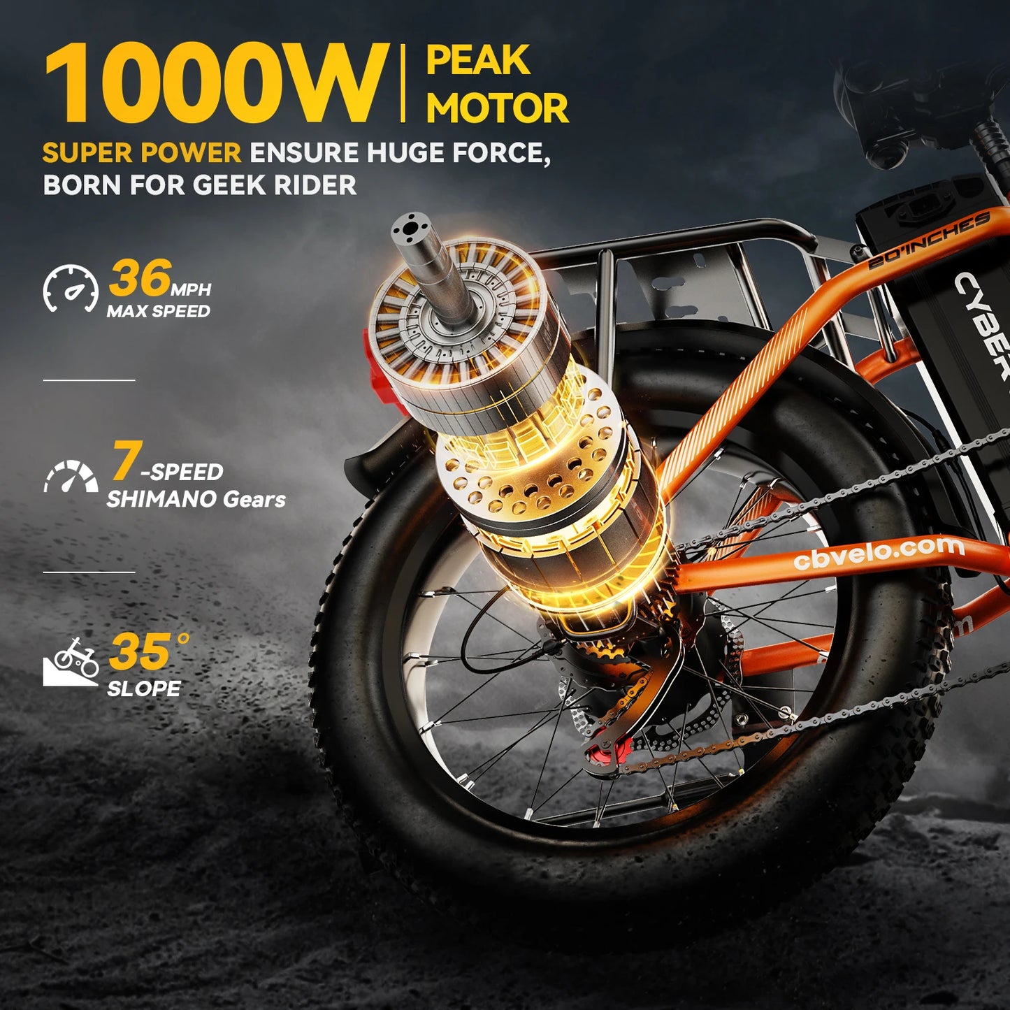 CYBERVELO EK4 Electric Folding Bike 1000W 48V 20Ah Ebike