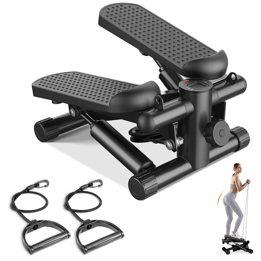 Mini Stepper With Resistance Bands Hydraulic Home Cardio Machine