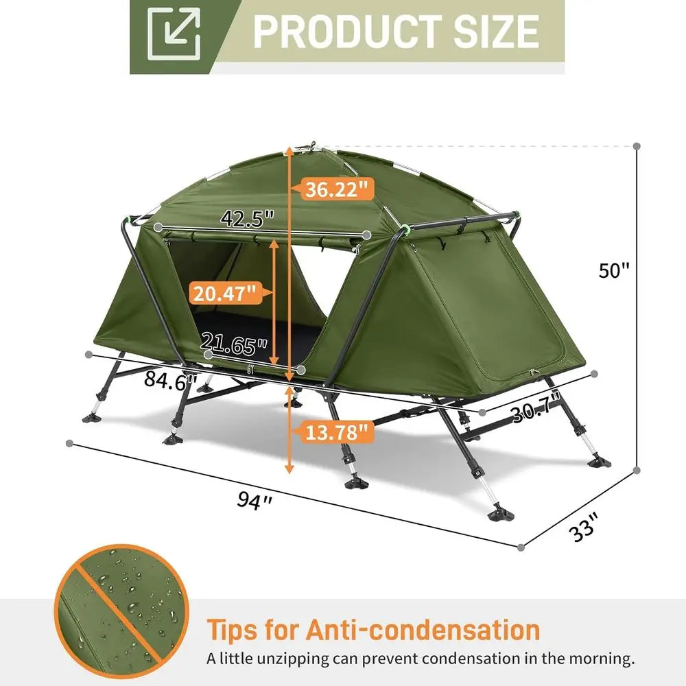 Portable Outdoor Camping Cot With Elevated Bed Heavy Duty