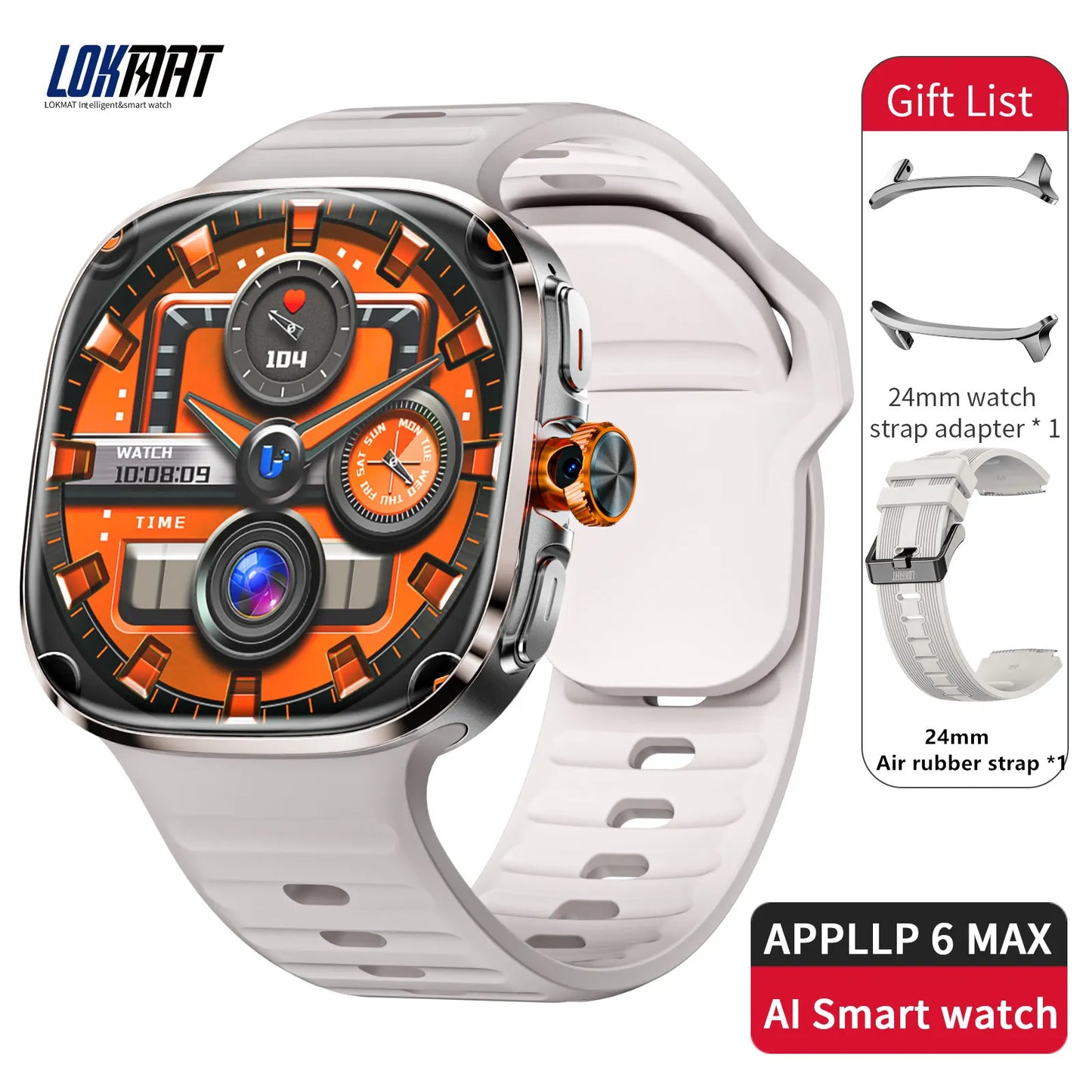 LOKMAT APPLLP 6 MAX Android AMOLED Smartwatch AI Translation
