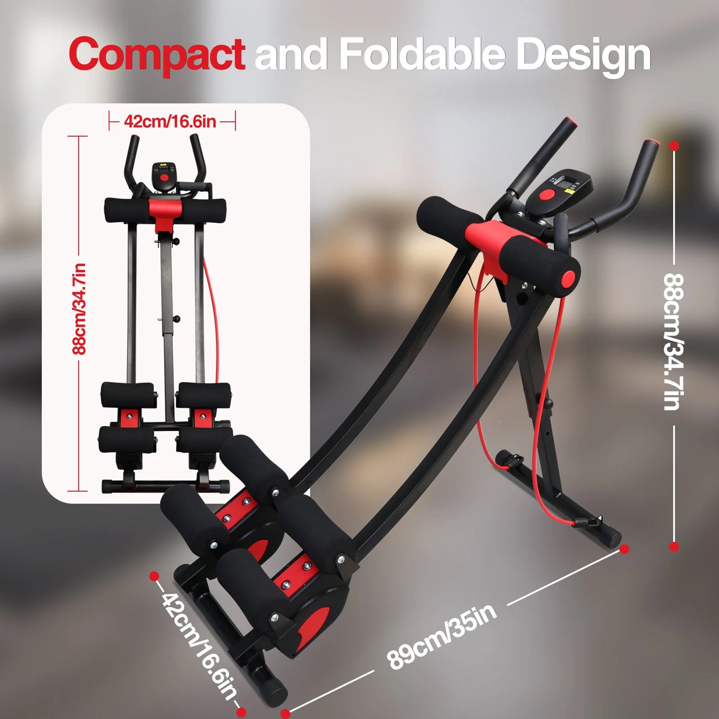 Foldable Abdominal Trainer With Dual Track Core Workout Machine