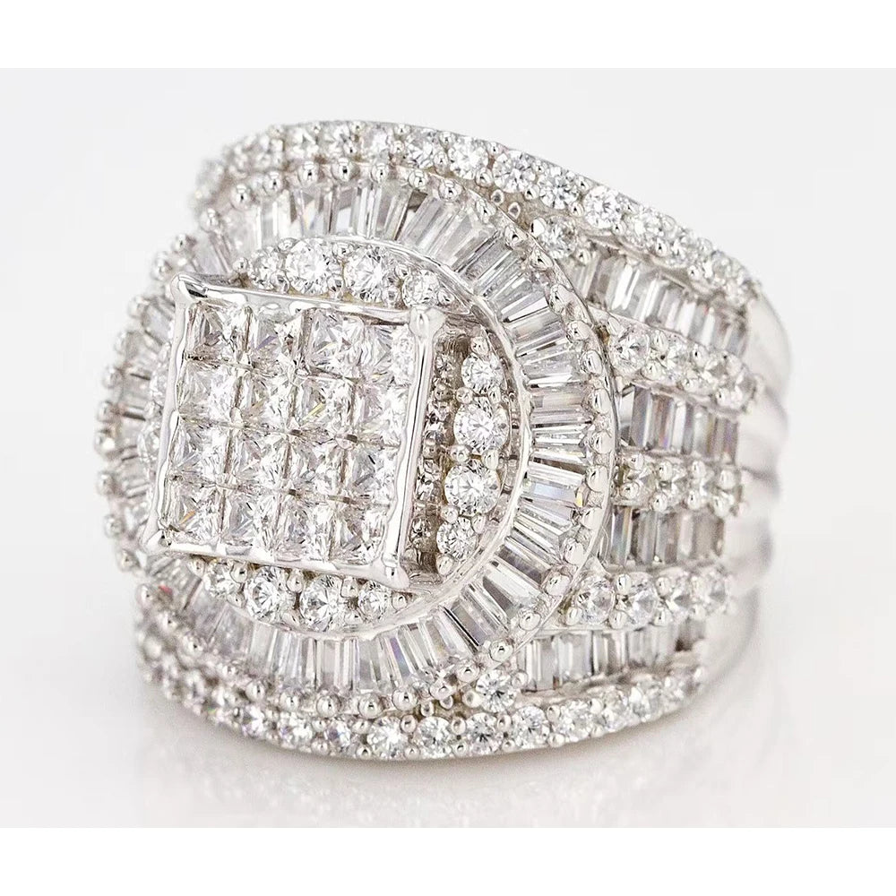 Elegant 925 Sterling Silver Ring For Women Zircon Accent