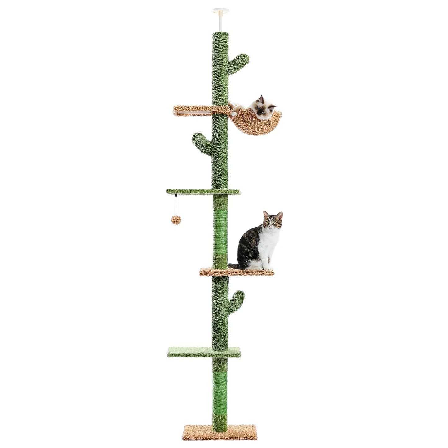 PAWZ Road Cat Tree 5-Tier Floor To Ceiling Indoor Climbing Tower