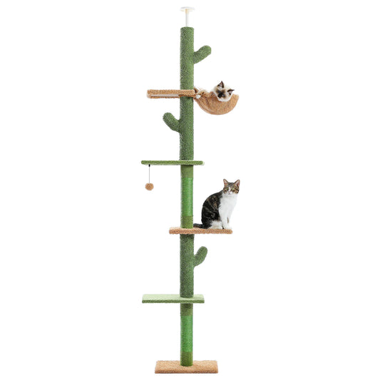PAWZ Road Cat Tree 5-Tier Floor To Ceiling Indoor Climbing Tower