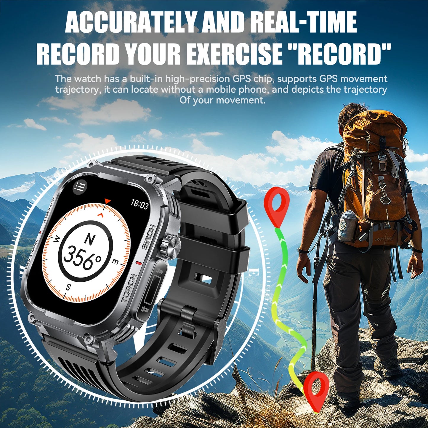 LaNikar Smart Watch For Men 3ATM Waterproof Heart Rate