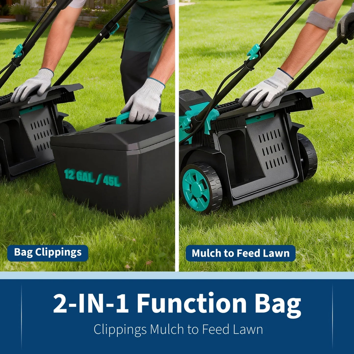 HiMISS 40V Cordless Lawn Mower With Dual Battery Pack