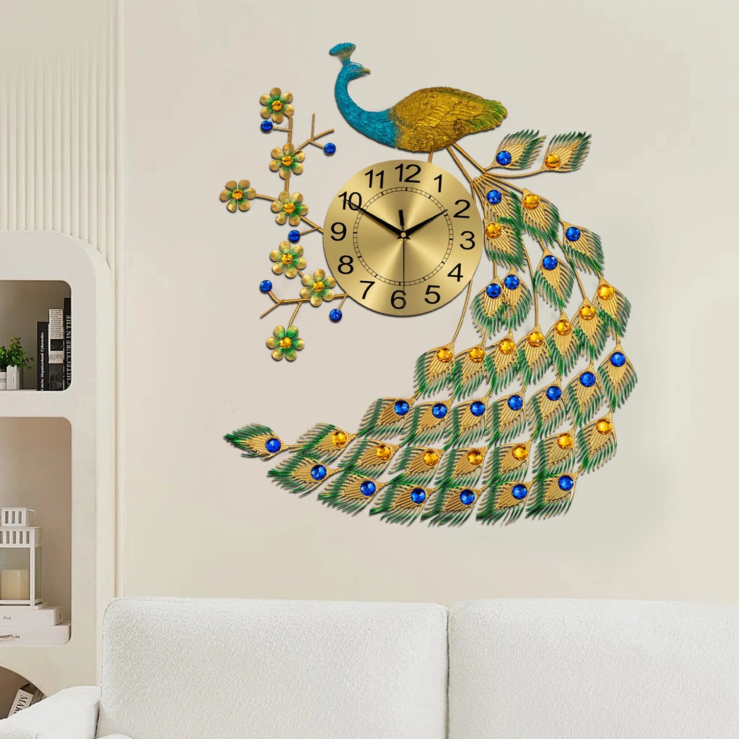 Peacock Wall Clock Modern Art Decoration For Living Rooms