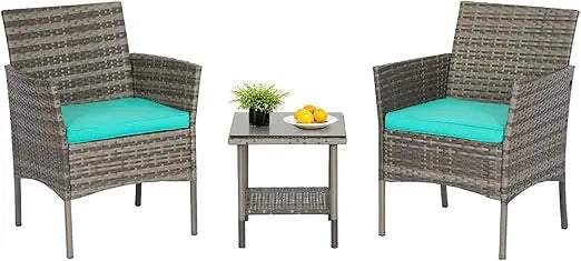 Patio Furniture 5 Piece Outdoor Wicker Conversation Set