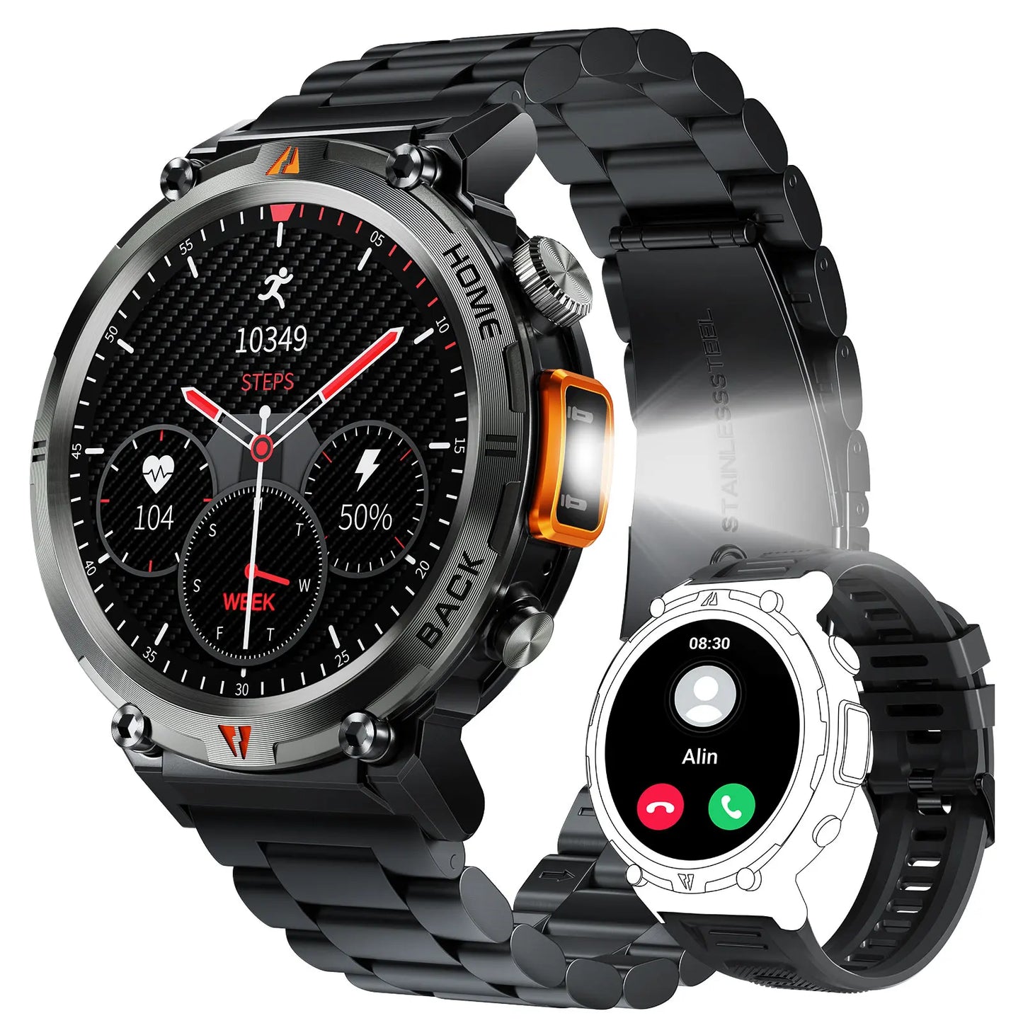 LaNikar KE3 Bluetooth Call Smartwatch For Men With Health Monitor