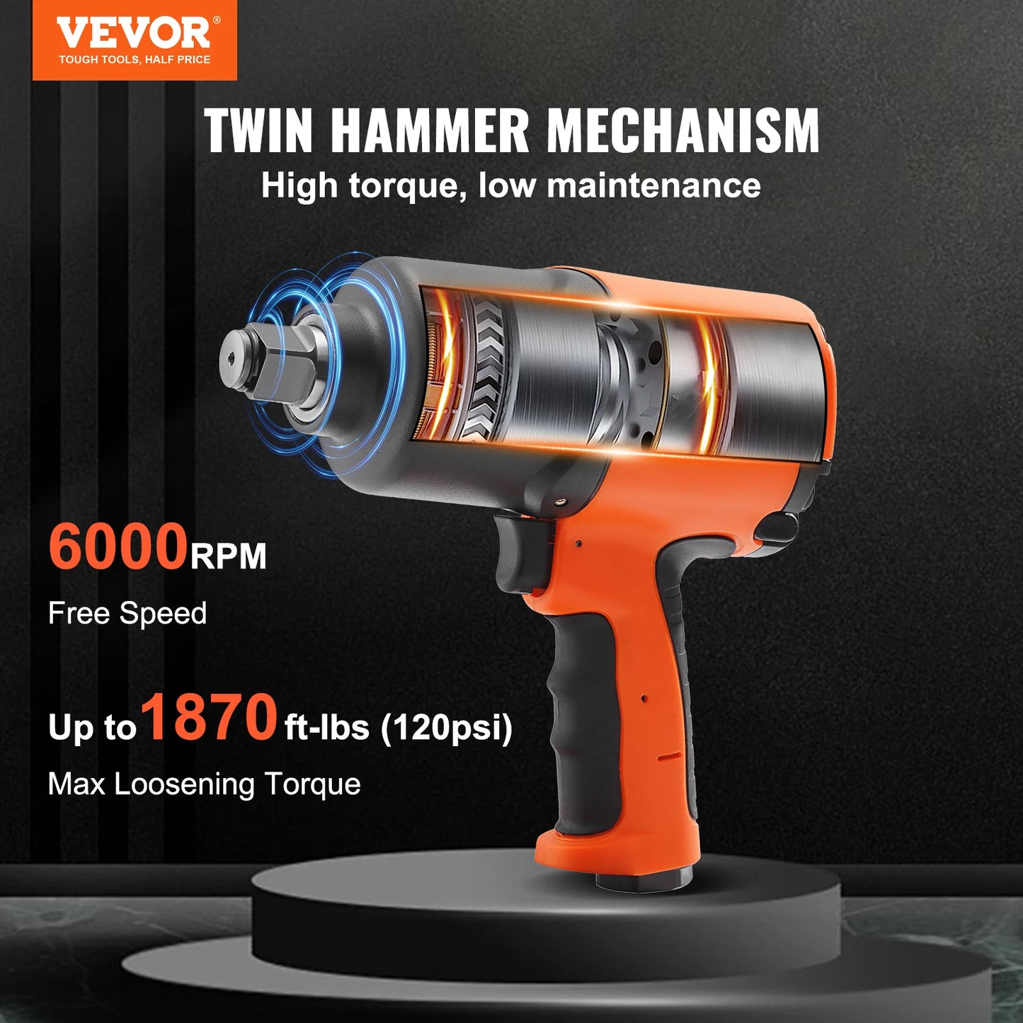SucceBuy Air Impact Wrench 3 Quarter Inch Square Drive